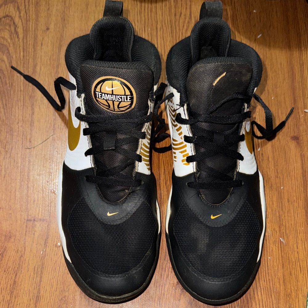 Nike Kids Sneakers - Black, White, and Gold